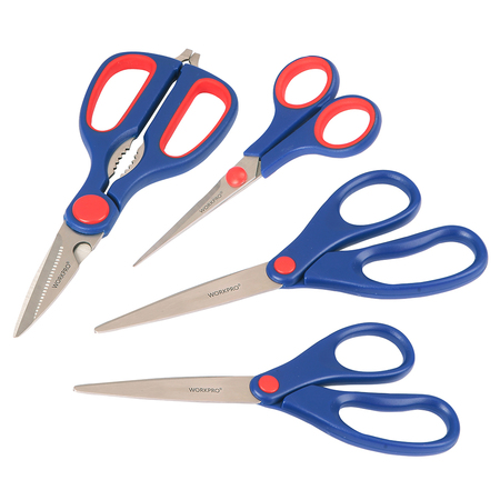 Prime-Line WORKPRO W000400  Scissors Set, Stainless Steel Blades, Molded Plastic Single Pack W000400